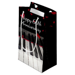Sacola Para Presentes Pequena Teclado Piano de 60 anos
