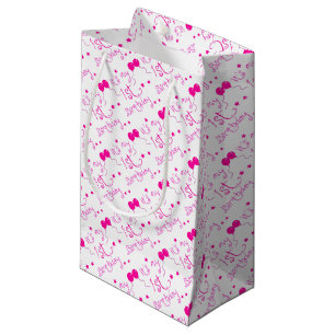 Sacola Para Presentes Pequena Tema da menina do primeiro aniversario