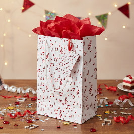 Sacola Para Presentes Pequena Tema musical vermelho