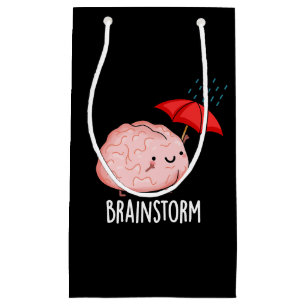 Sacola Para Presentes Pequena Tempestade cerebral Anatomia engraçado Pun Dark BG