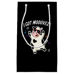 Sacola Para Presentes Pequena Tenho Mooves Engraçados Dançando Vacas Escuras BG