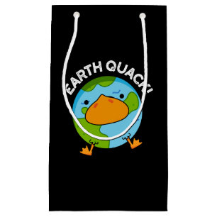 Sacola Para Presentes Pequena Terramoto Engraçado Terremoto Pun Dark BG