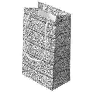 Sacola Para Presentes Pequena Teste padrão asteca geométrico abstrato 2