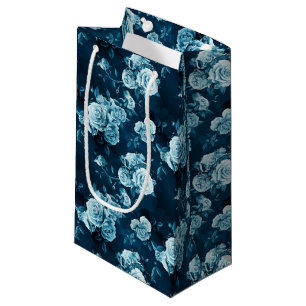 Sacola Para Presentes Pequena Teste padrão clássico do rosa do azul