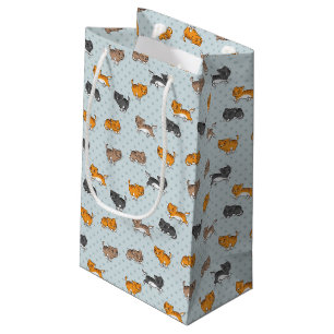 Sacola Para Presentes Pequena teste padrão com gatos engraçados