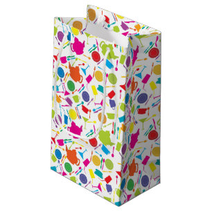 Sacola Para Presentes Pequena Teste padrão com material de cozinha colorido