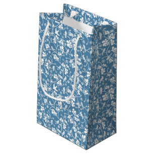 Sacola Para Presentes Pequena teste padrão com pássaros e ornamento das planta