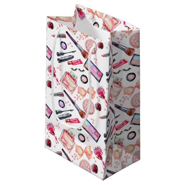 Sacola Para Presentes Pequena Teste padrão da composição da aguarela (Frente inclinada)