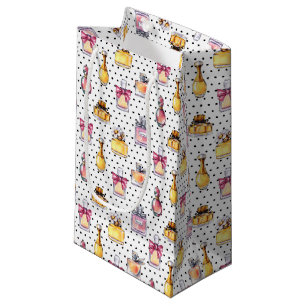 Sacola Para Presentes Pequena Teste padrão da garrafa de Parfum