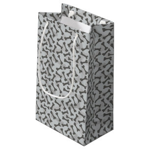 Sacola Para Presentes Pequena Teste padrão da textura do osso Greyscale