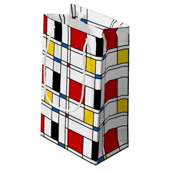 Sacola Para Presentes Pequena Teste padrão de de Stijl (Verso inclinado)