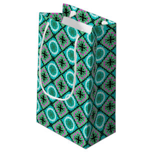 Sacola Para Presentes Pequena Teste padrão de Suzani com motivos do Uzbeque e d