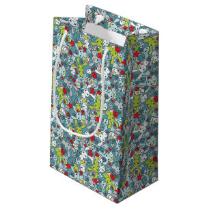 Sacola Para Presentes Pequena teste padrão do azul do kawaii