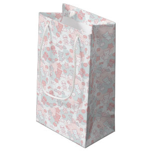 Sacola Para Presentes Pequena teste padrão do kawaii com doodle