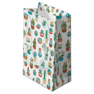 Sacola Para Presentes Pequena Teste padrão dos Succulents