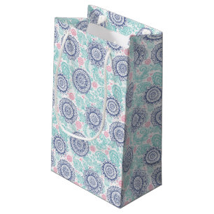 Sacola Para Presentes Pequena Teste padrão étnico de Paisley