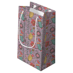 Sacola Para Presentes Pequena Teste padrão floral à moda com flores