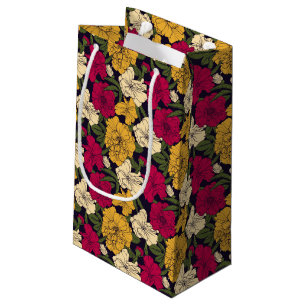 Sacola Para Presentes Pequena Teste padrão floral elegante