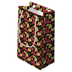 Sacola Para Presentes Pequena Teste padrão floral elegante 2