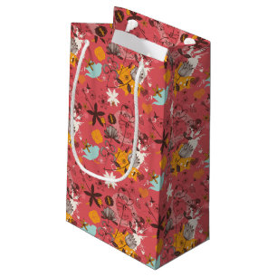 Sacola Para Presentes Pequena Teste padrão floral retro 7