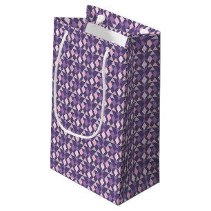Sacola Para Presentes Pequena Teste padrão geométrico árabe roxo