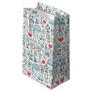 Sacola Para Presentes Pequena Teste padrão médico do design