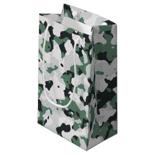 Sacola Para Presentes Pequena Teste padrão verde da camuflagem