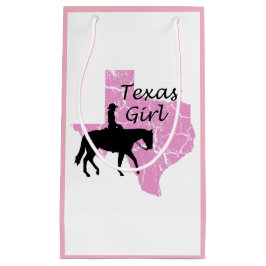 Sacola Para Presentes Pequena Texas Girl Horseback Pink SGB