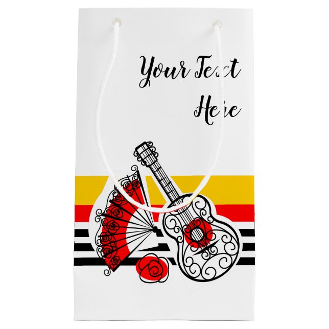 Sacola Para Presentes Pequena Texto de distribuição clássica de suvenires em esp (Frente)