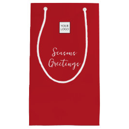 Sacola Para Presentes Pequena Texto do logotipo vermelho Promocional encapsulame