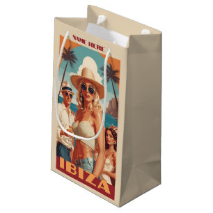 Sacola Para Presentes Pequena Texto Personalizado Ibiza, Poster de viagens de Es