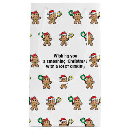 Sacola Para Presentes Pequena Texto personalizado Pickleball Gingerbird pessoas