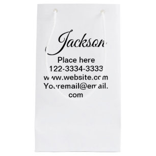 Sacola Para Presentes Pequena Texto simples mínimo adicione seu nome local cidad