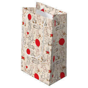 Sacola Para Presentes Pequena Textura com ursos de ursinho
