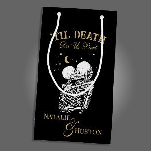 Sacola Para Presentes Pequena Til Death Skeleton Amava Gótico Tarot Card Casamen