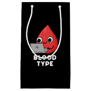 Sacola Para Presentes Pequena Tipo Sanguíneo Engraçado Sangue Largura Arrepio BG