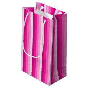 Sacola Para Presentes Pequena Tiras de sombra rosa-quente