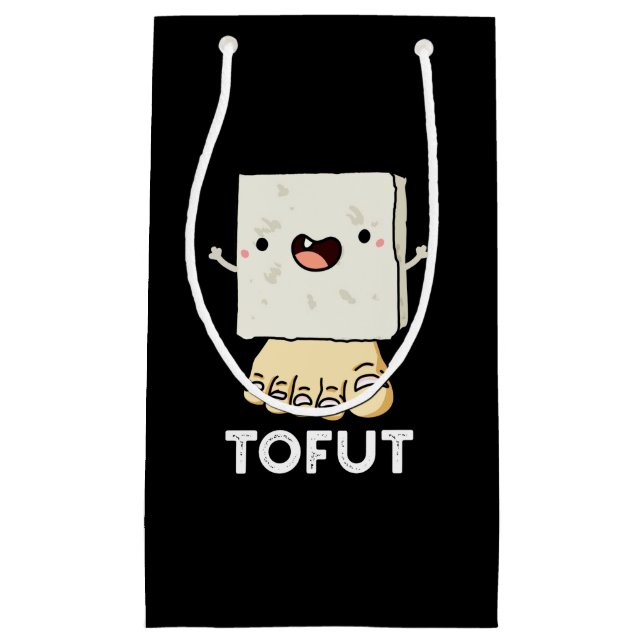 Sacola Para Presentes Pequena Tofut Funny Tofu Pun Dark BG (Frente)