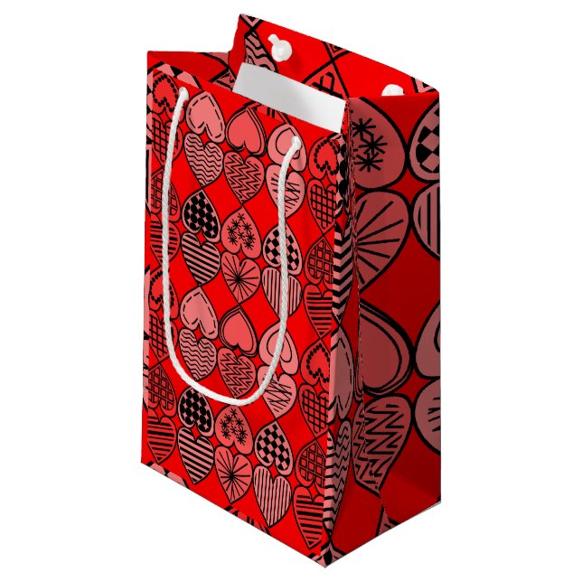 Sacola Para Presentes Pequena Topsy Turvy Hearts (Frente inclinada)