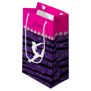 Sacola Para Presentes Pequena Toques de zebra de gymnast púrpura