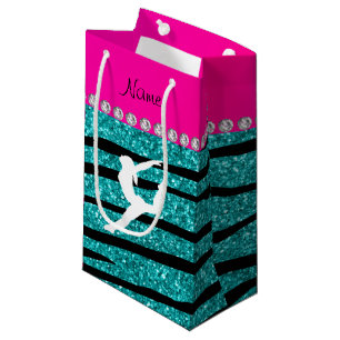 Sacola Para Presentes Pequena Tortas de zebra do gymnast turquoise