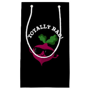 Sacola Para Presentes Pequena Totalmente Estranho Funny Veggie Radish Pun Dark B