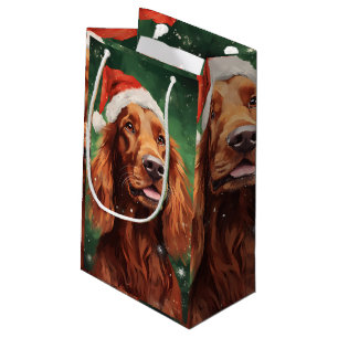 Sacola Para Presentes Pequena Trabalho de arte de pintura de pincel de Natal do