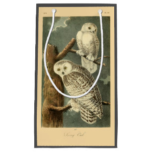 Sacola Para Presentes Pequena Trabalho de arte de Snowy Owl Audubon