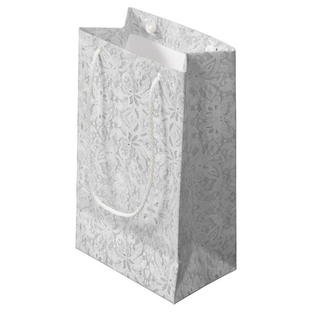 Sacola Para Presentes Pequena Traço branco de queda (Frente inclinada)