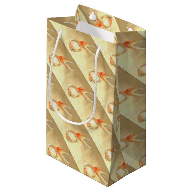 Sacola Para Presentes Pequena Transquil - Peixe-dourado japonês (Frente inclinada)