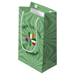 Sacola Para Presentes Pequena Trevo de Três Folhas Personalizado Ítalo-Irlandês