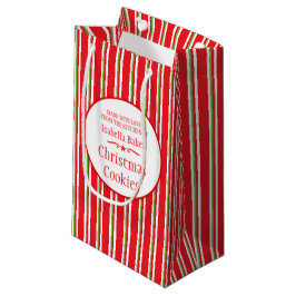 Sacola Para Presentes Pequena Troca de biscoito verde-listrado/sacos de presente