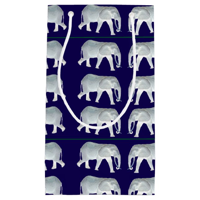 Sacola Para Presentes Pequena Troca do presente do elefante branco (Frente)