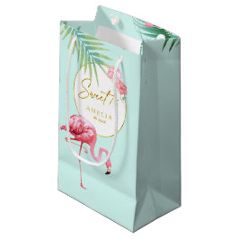 Sacola Para Presentes Pequena Tropical Flamingo Palms Doce Dezesseis ID926